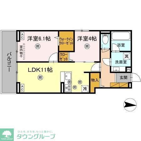 D-KUUTIO(2LDK/3階)の間取り写真