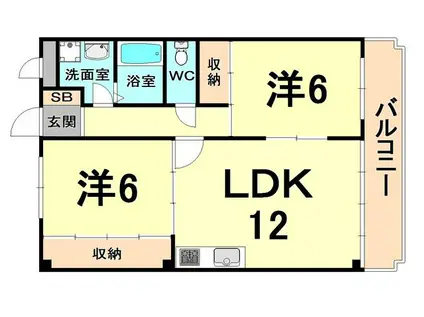 ローズハイツ(2LDK/1階)の間取り写真