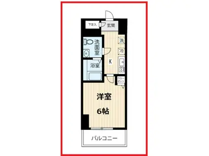 ジェノヴィア青砥スカイガーデン(1K/6階)の間取り写真