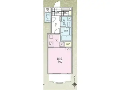 プラッシュガーデンスパス(ワンルーム/3階)の間取り写真