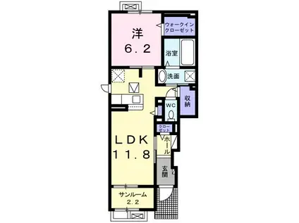 グレイス東城(1LDK/1階)の間取り写真