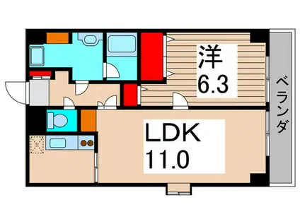 綾東ヴィレヂ弐番館(1LDK/5階)の間取り写真