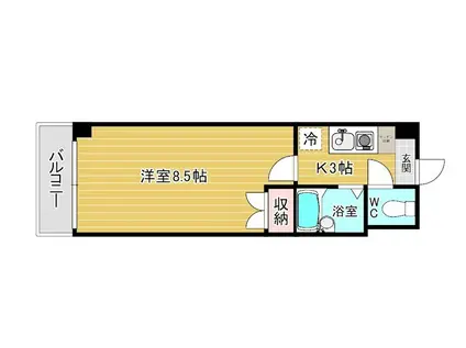 ロイヤルアネックス(1K/8階)の間取り写真