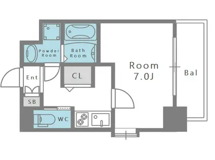 リデア南堀江(1K/3階)の間取り写真