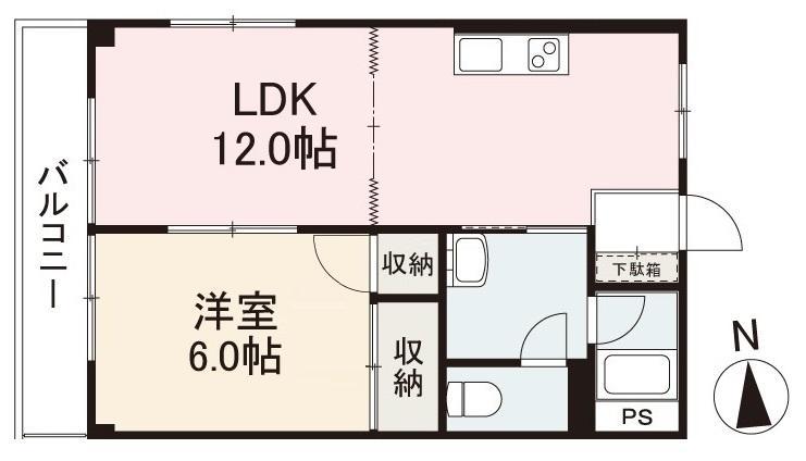 森本ハイツ(1LDK/3階)の間取り写真