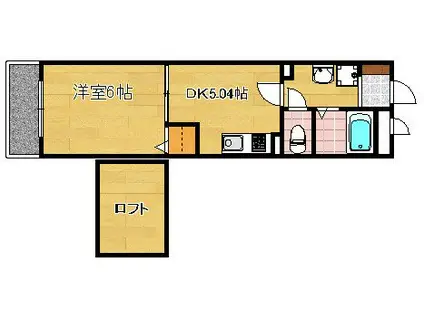 メゾンドアヴリル(1DK/2階)の間取り写真