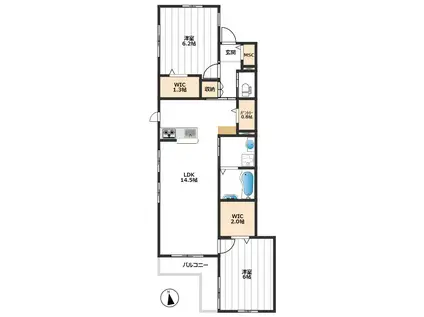 M・M・HARYNK(2LDK/2階)の間取り写真