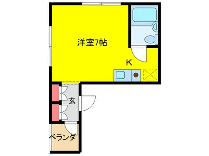 ハイツリバーサイド(ワンルーム/2階)の間取り写真