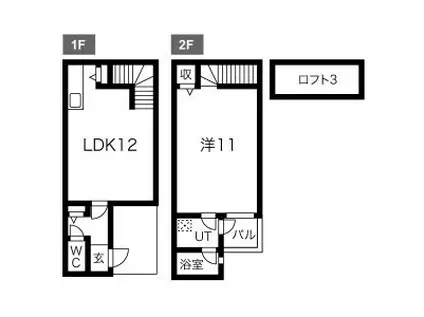PRINSTON SQUARE(1LDK/1階)の間取り写真