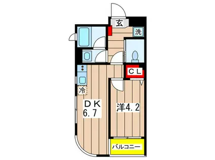LUMINUS(1DK/1階)の間取り写真