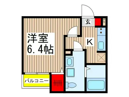 HALE KAI(1K/2階)の間取り写真