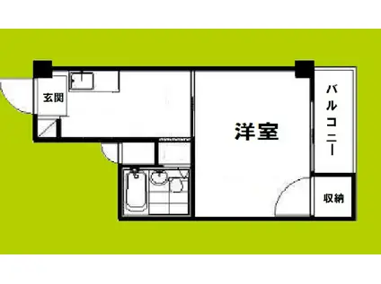 白樺ハイツ清水II(1K/3階)の間取り写真