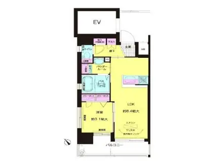 エフ・パルク高宮(1LDK/8階)の間取り写真