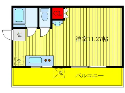 サンマンション(ワンルーム/2階)の間取り写真