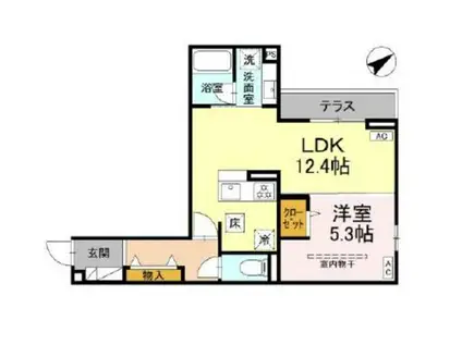 アルスフィルド相模原(1LDK/3階)の間取り写真