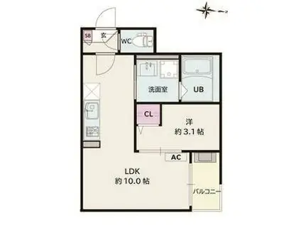 JACK SHINKAIIV(1LDK/1階)の間取り写真