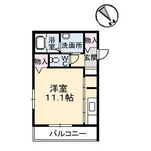 ジュネス・アニー A棟(ワンルーム/3階)の間取り写真