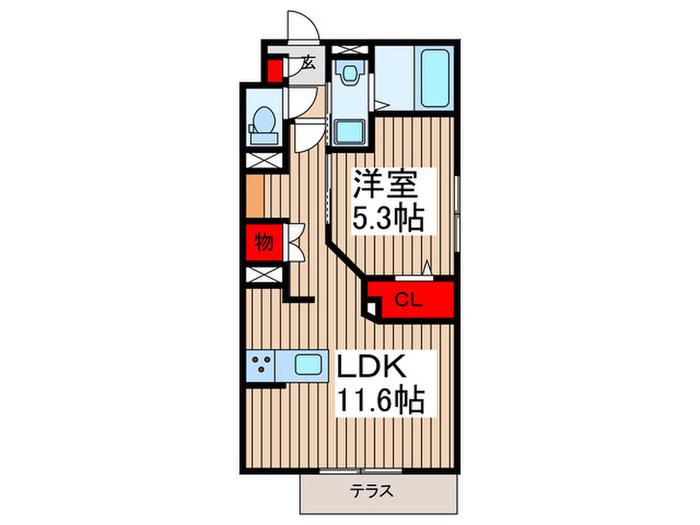 プレミエール草加(1LDK/1階)の間取り写真