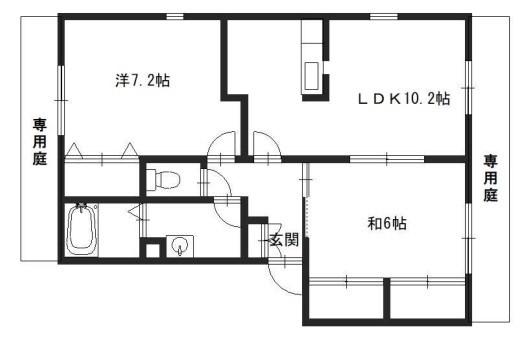 パディ飾磨 III番館(2LDK/1階)の間取り写真