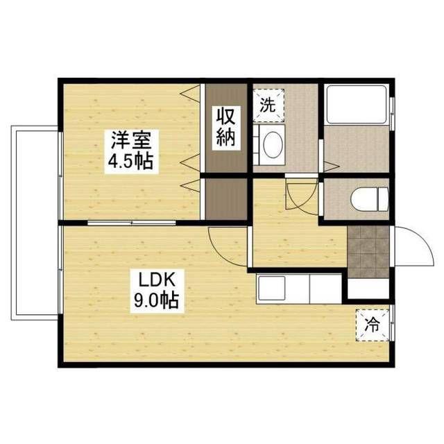 メイユール(1LDK/2階)の間取り写真