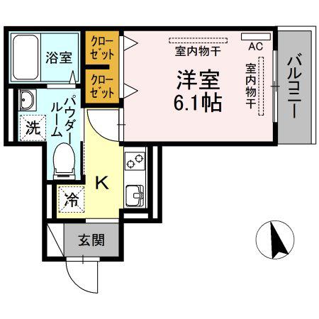 フレッチェ・ボスコIV(1K/2階)の間取り写真