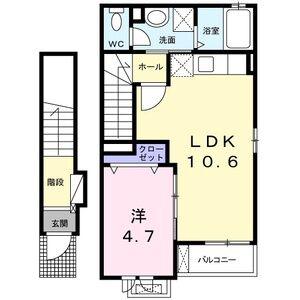 プレーゴ参道(1LDK/2階)の間取り写真