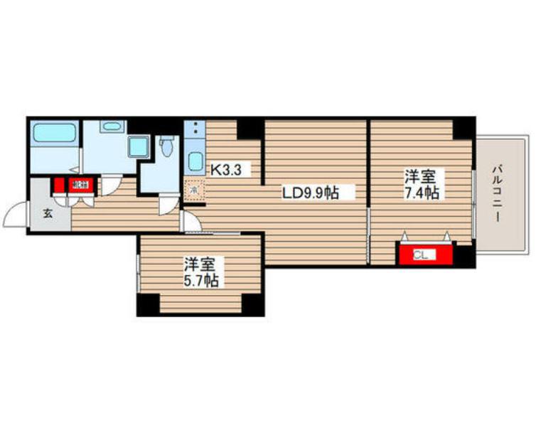 アーバンタニ(2LDK/3階)の間取り写真