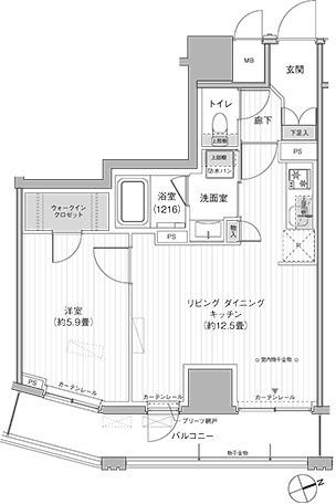 栖-すみか-浅草蔵前(1LDK/10階)の間取り写真