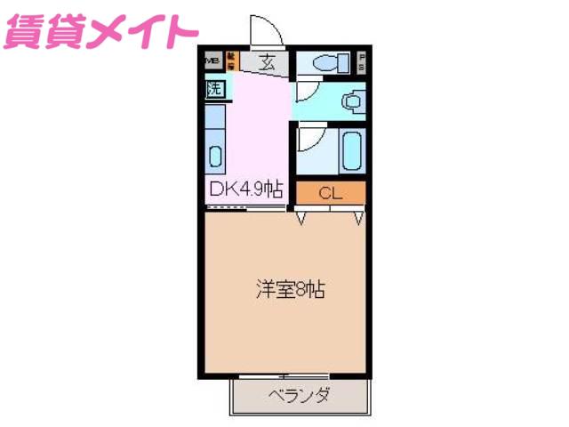 サープラスワン伊藤(1K/1階)の間取り写真