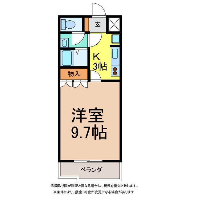ヴィーヴル 壱番館(1K/1階)の間取り写真