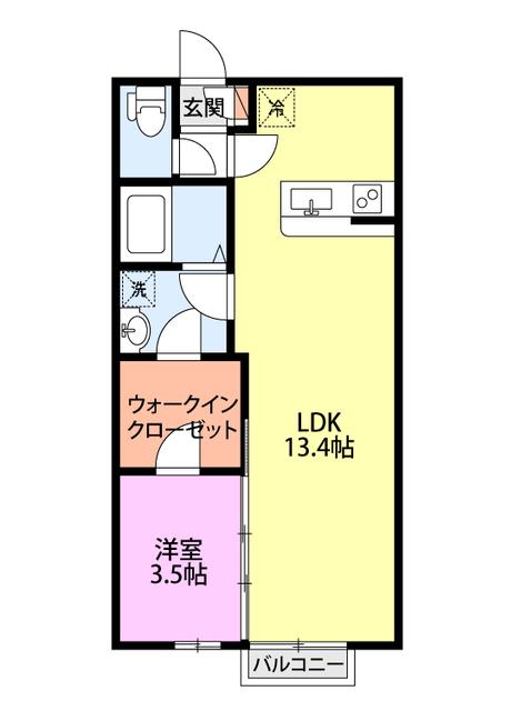 サンライズ(1LDK/2階)の間取り写真