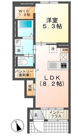 ルミエール横塚(1LDK/1階)の間取り写真