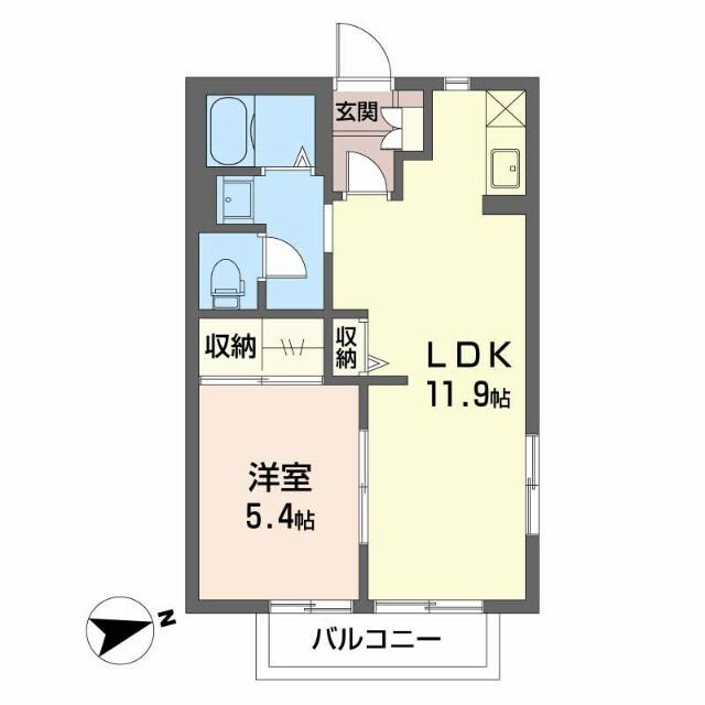 リバティ駿河台A(1LDK/2階)の間取り写真