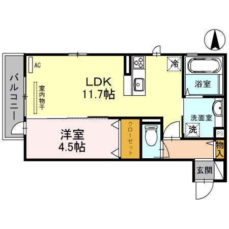 プチアングル(1LDK/2階)の間取り写真