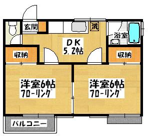 しらゆり荘(2DK/1階)の間取り写真
