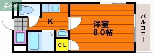 アレグリア内山下(1K/10階)の間取り写真