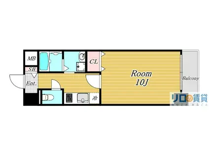 セレッソコート新大阪(1K/7階)の間取り写真