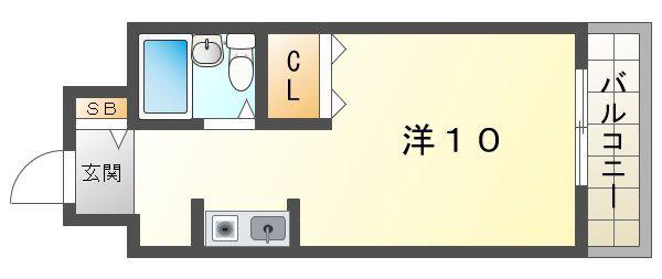リバーサイド門真(ワンルーム/2階)の間取り写真