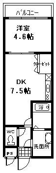 フジパレス堺浜寺石津(1DK/2階)の間取り写真