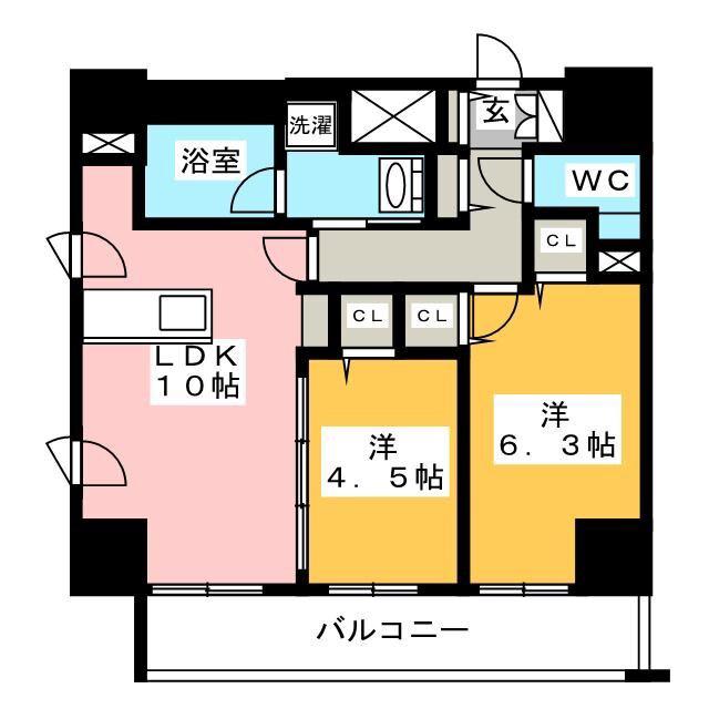 SAION町屋(2LDK/5階)の間取り写真