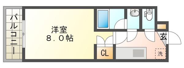ロアール榎町(1K/6階)の間取り写真