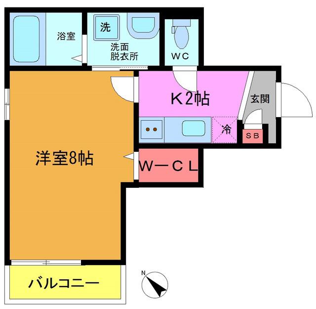 FRIEDEN HAUS南八幡(1K/1階)の間取り写真