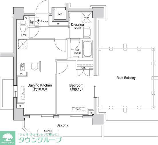 プライマル方南町(1LDK/6階)の間取り写真