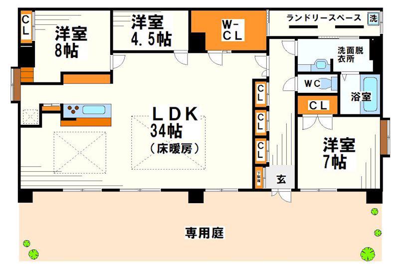 ディライト南烏山(3SLDK/1階)の間取り写真