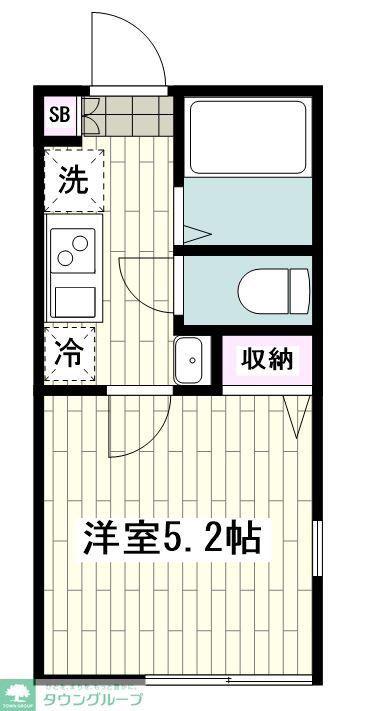 GATELAGOON矢部町(1K/2階)の間取り写真