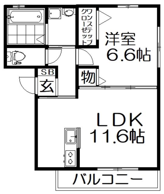 グリシーナ(1LDK/3階)の間取り写真