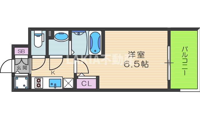エスリード京橋桜ノ宮公園(1K/4階)の間取り写真
