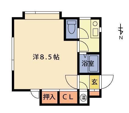 司ハイツ須賀川A(1K/3階)の間取り写真