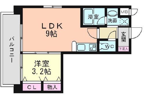 ラルテ天王寺(1LDK/5階)の間取り写真
