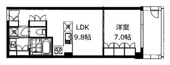 SANKOU BLDG(1LDK/2階)の間取り写真